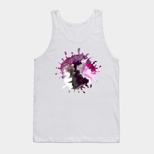 Swirl Pink/Gray Acrylic Pour Painting Tank Top